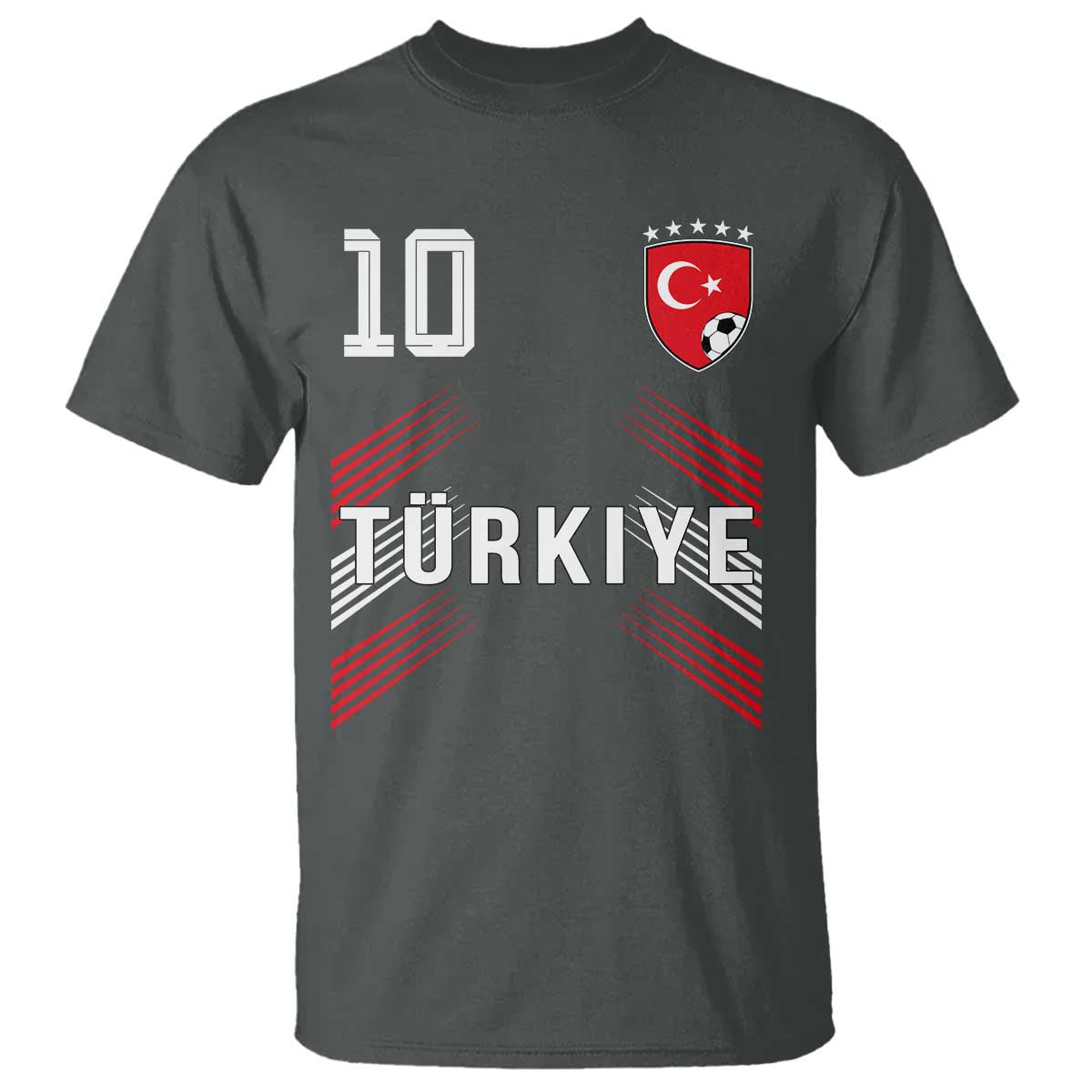 Proud Turkiye Soccer Fans Number 10 Jersey Style T Shirt Patriotic Turkish Football Turkey Sports Lover