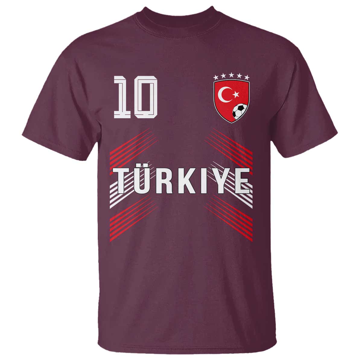 Proud Turkiye Soccer Fans Number 10 Jersey Style T Shirt Patriotic Turkish Football Turkey Sports Lover