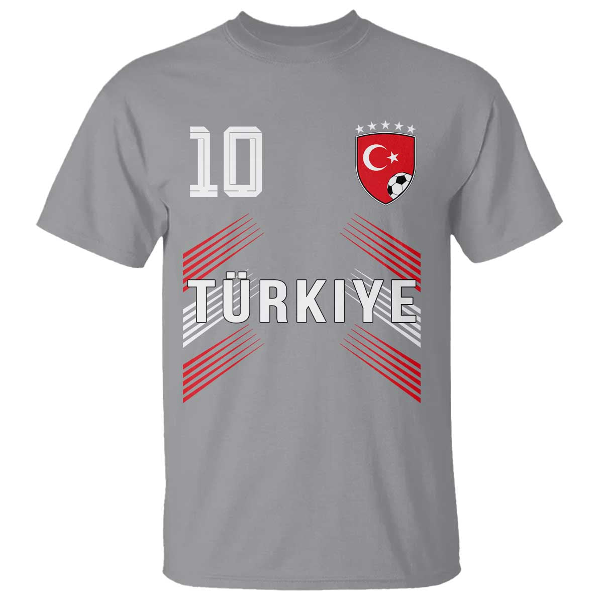 Proud Turkiye Soccer Fans Number 10 Jersey Style T Shirt Patriotic Turkish Football Turkey Sports Lover