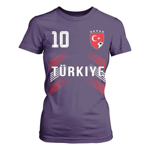 Proud Turkiye Soccer Fans Number 10 Jersey Style T Shirt For Women Patriotic Turkish Football Turkey Sports Lover