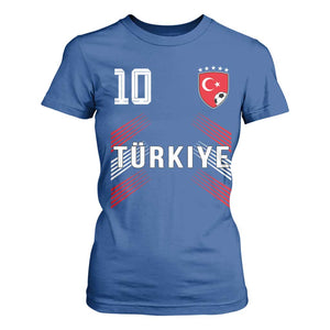 Proud Turkiye Soccer Fans Number 10 Jersey Style T Shirt For Women Patriotic Turkish Football Turkey Sports Lover