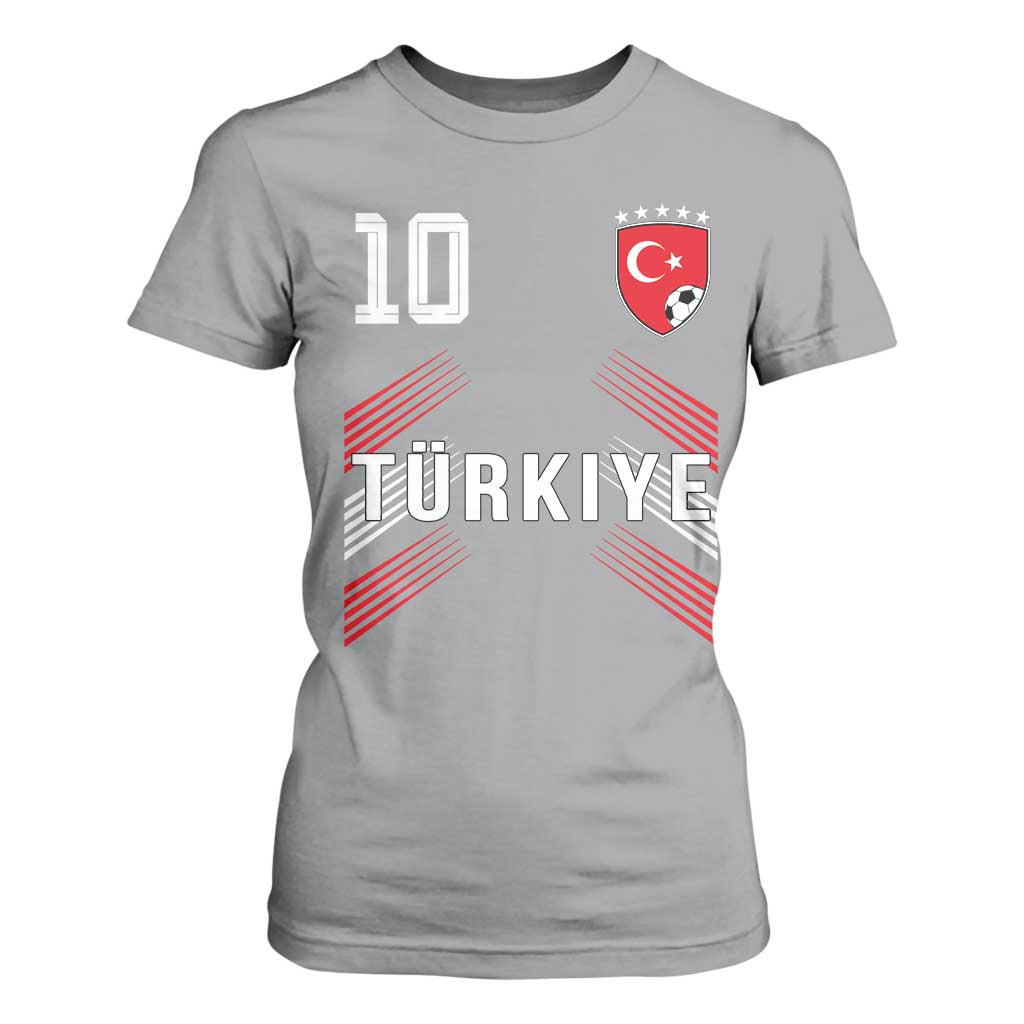 Proud Turkiye Soccer Fans Number 10 Jersey Style T Shirt For Women Patriotic Turkish Football Turkey Sports Lover