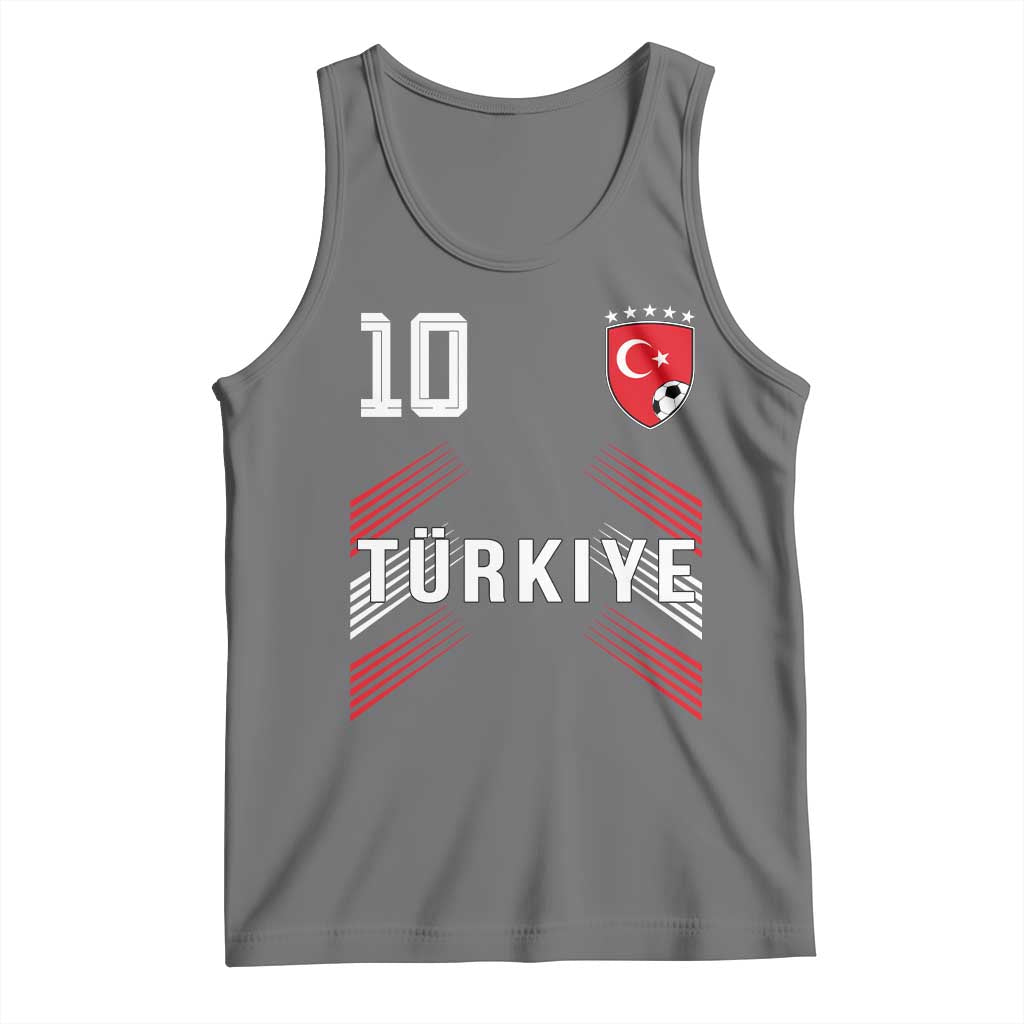 Proud Turkiye Soccer Fans Number 10 Jersey Style Tank Top Patriotic Turkish Football Turkey Sports Lover