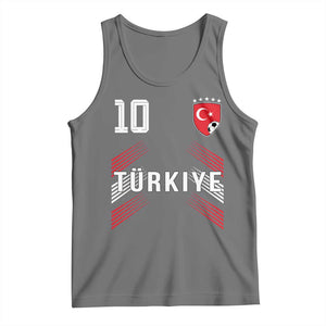 Proud Turkiye Soccer Fans Number 10 Jersey Style Tank Top Patriotic Turkish Football Turkey Sports Lover