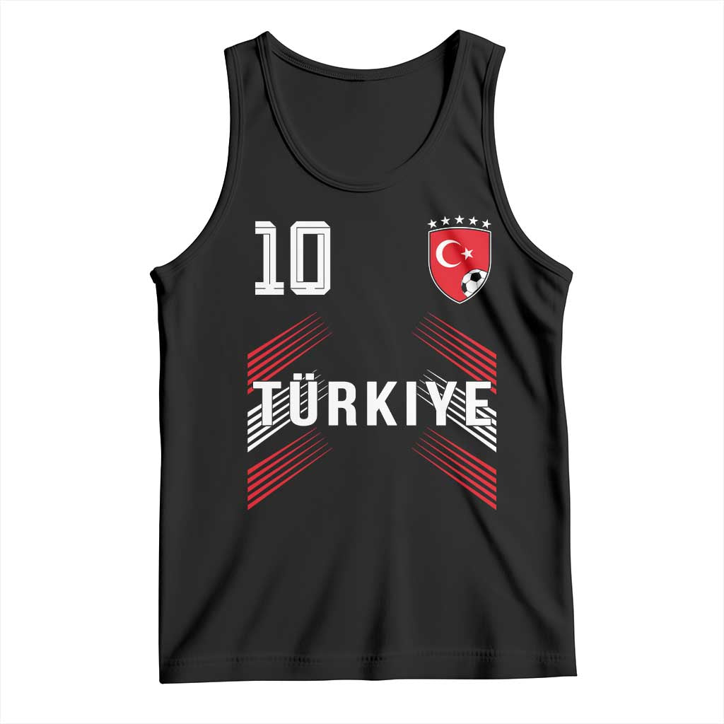 Proud Turkiye Soccer Fans Number 10 Jersey Style Tank Top Patriotic Turkish Football Turkey Sports Lover TS02 Black Print Your Wear