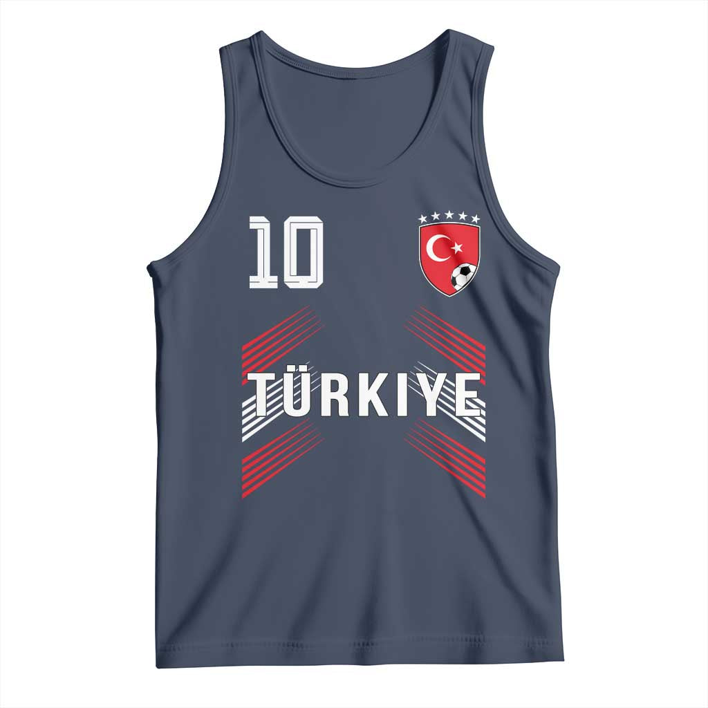 Proud Turkiye Soccer Fans Number 10 Jersey Style Tank Top Patriotic Turkish Football Turkey Sports Lover