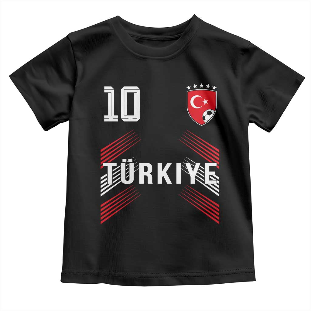 Proud Turkiye Soccer Fans Number 10 Jersey Style Toddler T Shirt Patriotic Turkish Football Turkey Sports Lover