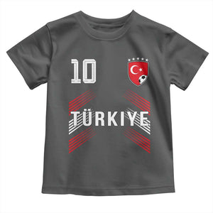 Proud Turkiye Soccer Fans Number 10 Jersey Style Toddler T Shirt Patriotic Turkish Football Turkey Sports Lover