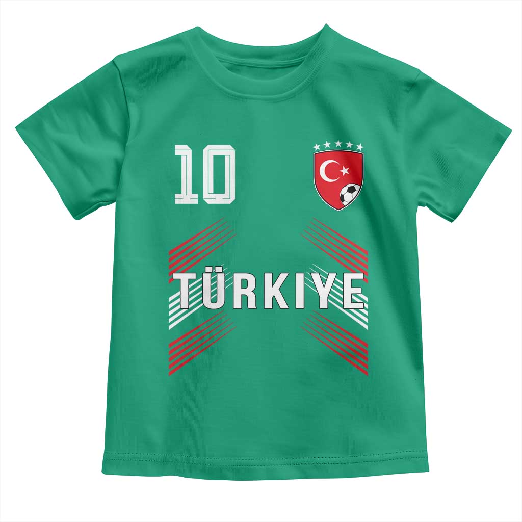 Proud Turkiye Soccer Fans Number 10 Jersey Style Toddler T Shirt Patriotic Turkish Football Turkey Sports Lover