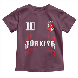 Proud Turkiye Soccer Fans Number 10 Jersey Style Toddler T Shirt Patriotic Turkish Football Turkey Sports Lover