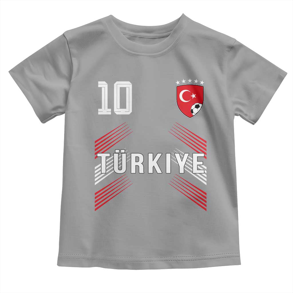 Proud Turkiye Soccer Fans Number 10 Jersey Style Toddler T Shirt Patriotic Turkish Football Turkey Sports Lover