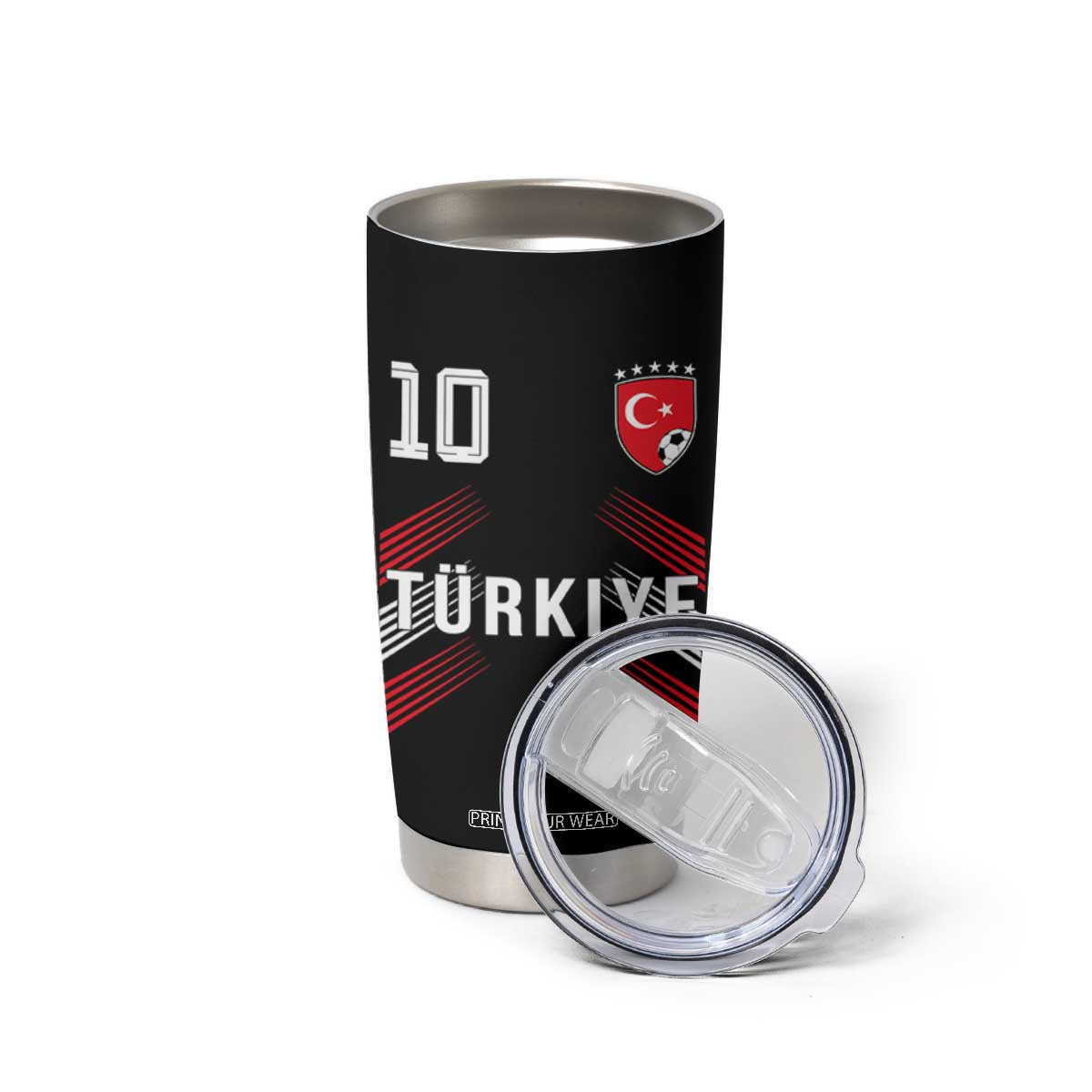Proud Turkiye Soccer Fans Number 10 Jersey Style Tumbler Cup Patriotic Turkish Football Turkey Sports Lover TS02 Print Your Wear