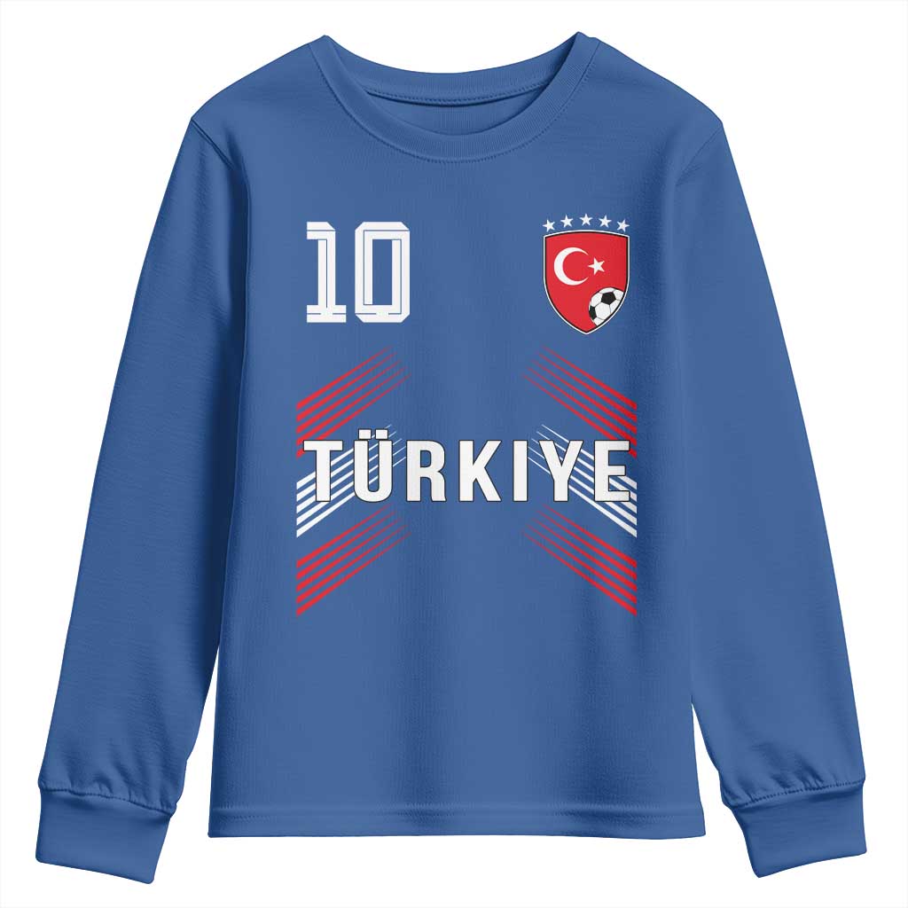 Proud Turkiye Soccer Fans Number 10 Jersey Style Youth Sweatshirt Patriotic Turkish Football Turkey Sports Lover