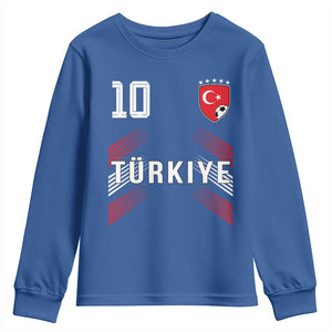 Proud Turkiye Soccer Fans Number 10 Jersey Style Youth Sweatshirt Patriotic Turkish Football Turkey Sports Lover