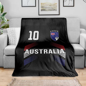 Australia Soccer Sports Graphic Number 10 Jersey Style Throw Blanket Proud Australian Football Fans Game Day Pride TS02 Print Your Wear