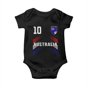 Australia Soccer Sports Graphic Number 10 Jersey Style Baby Onesie Proud Australian Football Fans Game Day Pride TS02 Black Print Your Wear