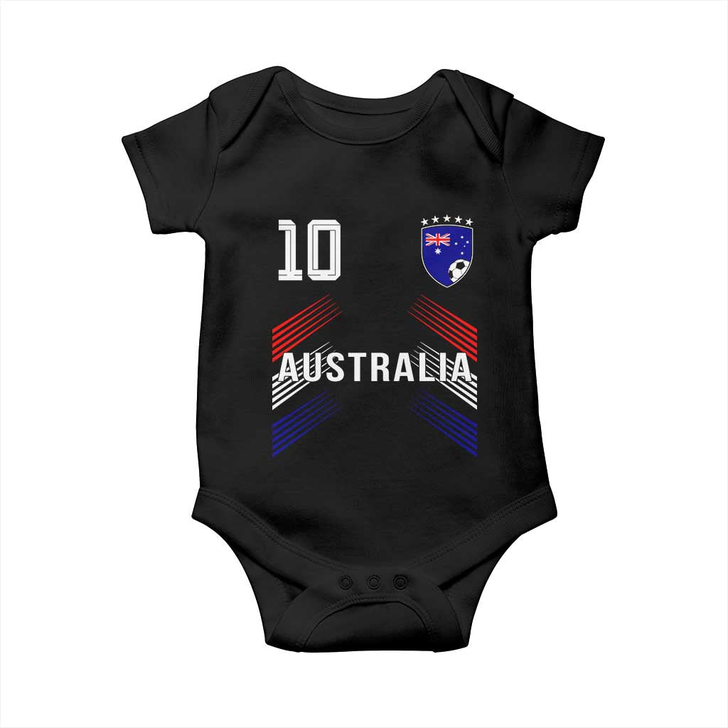 Australia Soccer Sports Graphic Number 10 Jersey Style Baby Onesie Proud Australian Football Fans Game Day Pride TS02 Black Print Your Wear