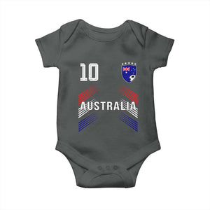 Australia Soccer Sports Graphic Number 10 Jersey Style Baby Onesie Proud Australian Football Fans Game Day Pride TS02 Dark Heather Print Your Wear
