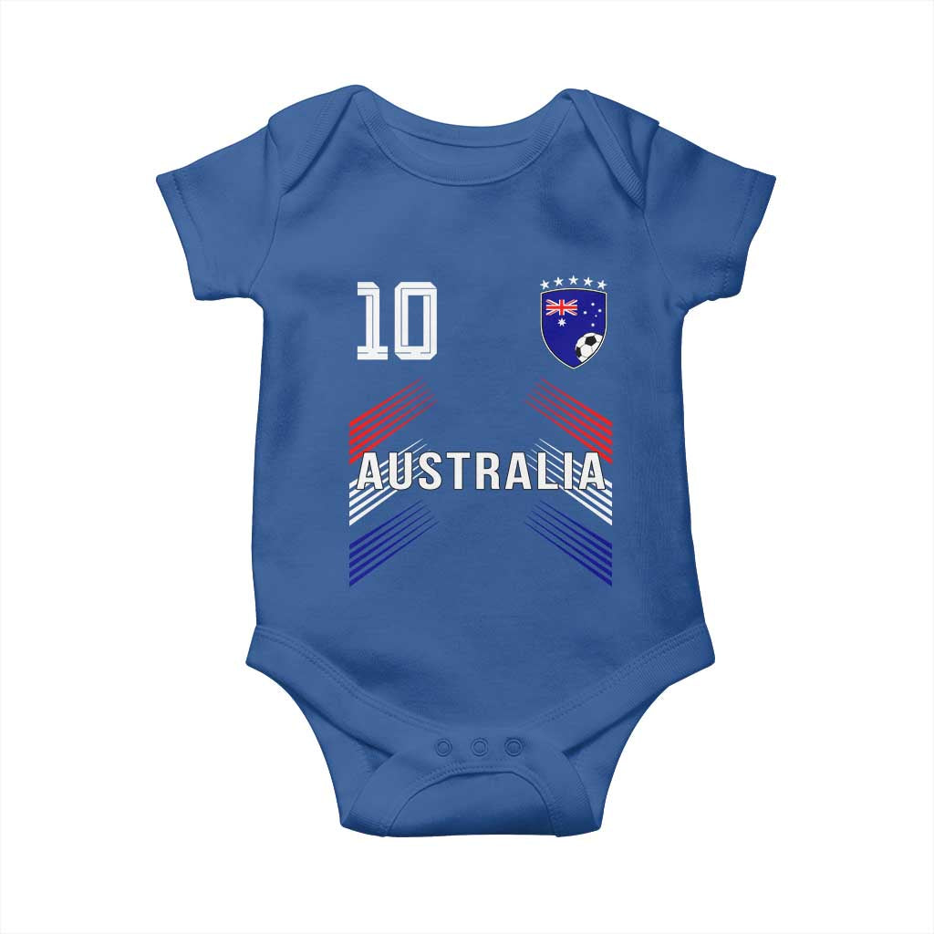 Australia Soccer Sports Graphic Number 10 Jersey Style Baby Onesie Proud Australian Football Fans Game Day Pride TS02 Royal Blue Print Your Wear