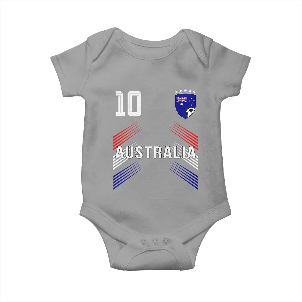 Australia Soccer Sports Graphic Number 10 Jersey Style Baby Onesie Proud Australian Football Fans Game Day Pride TS02 Sport Gray Print Your Wear