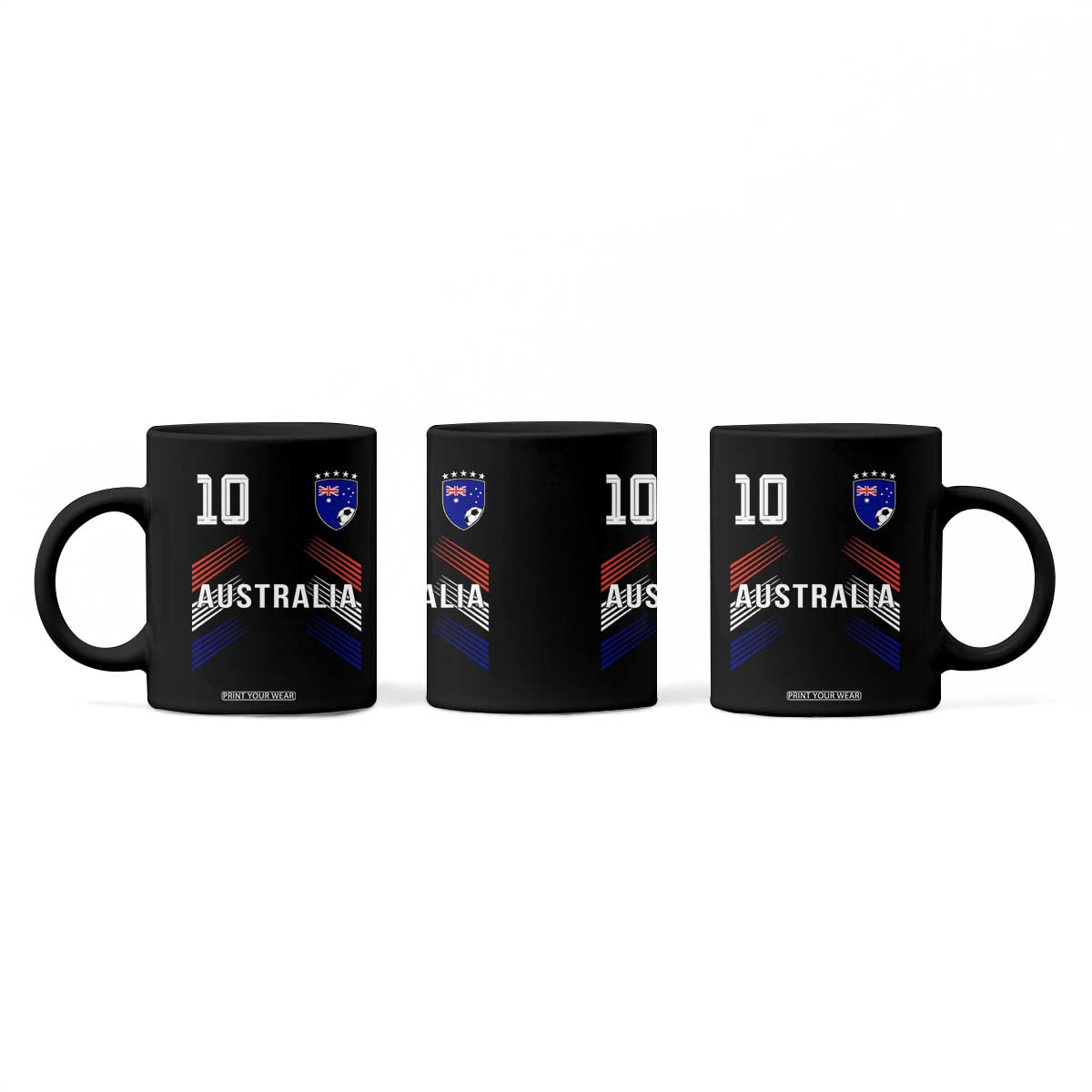 Australia Soccer Sports Graphic Number 10 Jersey Style Coffee Mug Proud Australian Football Fans Game Day Pride TS02 Print Your Wear
