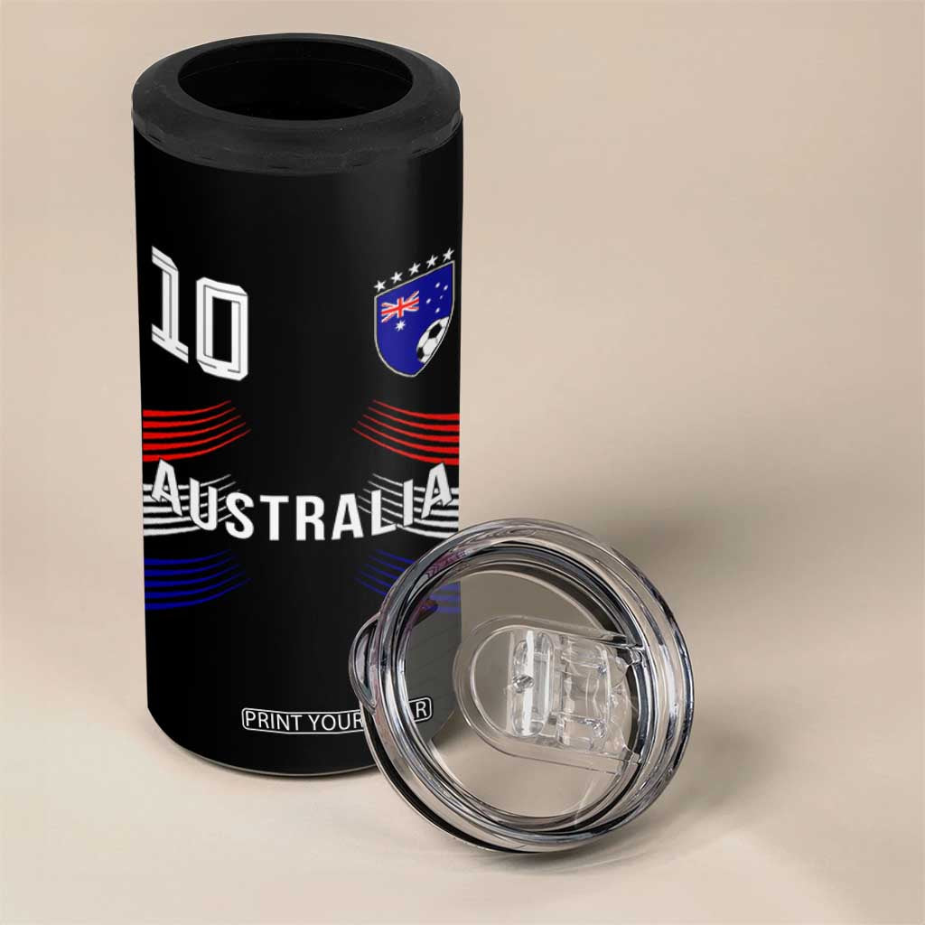 Australia Soccer Sports Graphic Number 10 Jersey Style 4 in 1 Can Cooler Tumbler Proud Australian Football Fans Game Day Pride TS02 Print Your Wear
