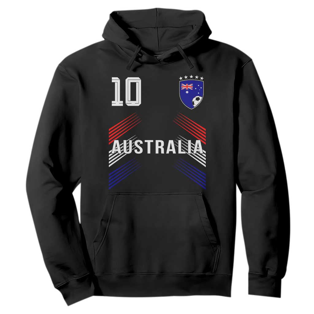 Australia Soccer Sports Graphic Number 10 Jersey Style Hoodie Proud Australian Football Fans Game Day Pride TS02 Black Print Your Wear