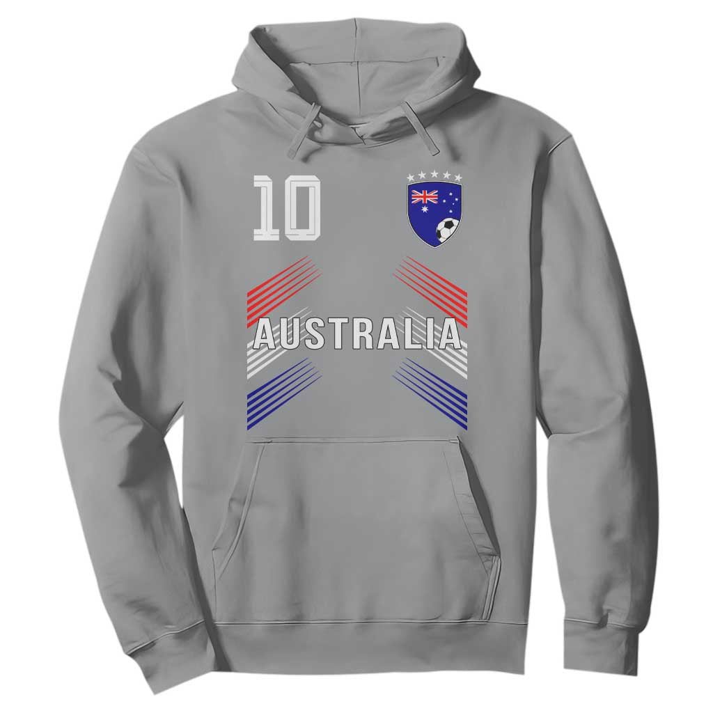 Australia Soccer Sports Graphic Number 10 Jersey Style Hoodie Proud Australian Football Fans Game Day Pride TS02 Sport Gray Print Your Wear