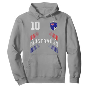 Australia Soccer Sports Graphic Number 10 Jersey Style Hoodie Proud Australian Football Fans Game Day Pride TS02 Sport Gray Print Your Wear