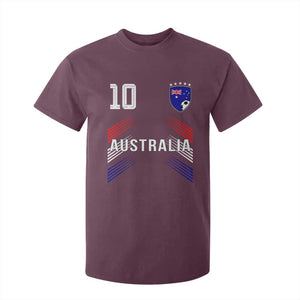 Australia Soccer Sports Graphic Number 10 Jersey Style T Shirt For Kid Proud Australian Football Fans Game Day Pride TS02 Maroon Print Your Wear