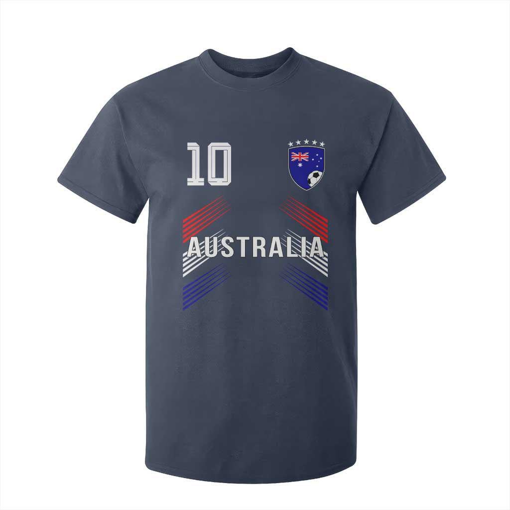 Australia Soccer Sports Graphic Number 10 Jersey Style T Shirt For Kid Proud Australian Football Fans Game Day Pride TS02 Navy Print Your Wear