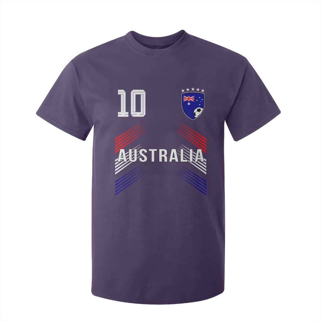 Australia Soccer Sports Graphic Number 10 Jersey Style T Shirt For Kid Proud Australian Football Fans Game Day Pride TS02 Purple Print Your Wear