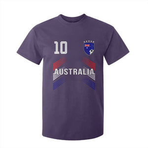 Australia Soccer Sports Graphic Number 10 Jersey Style T Shirt For Kid Proud Australian Football Fans Game Day Pride TS02 Purple Print Your Wear