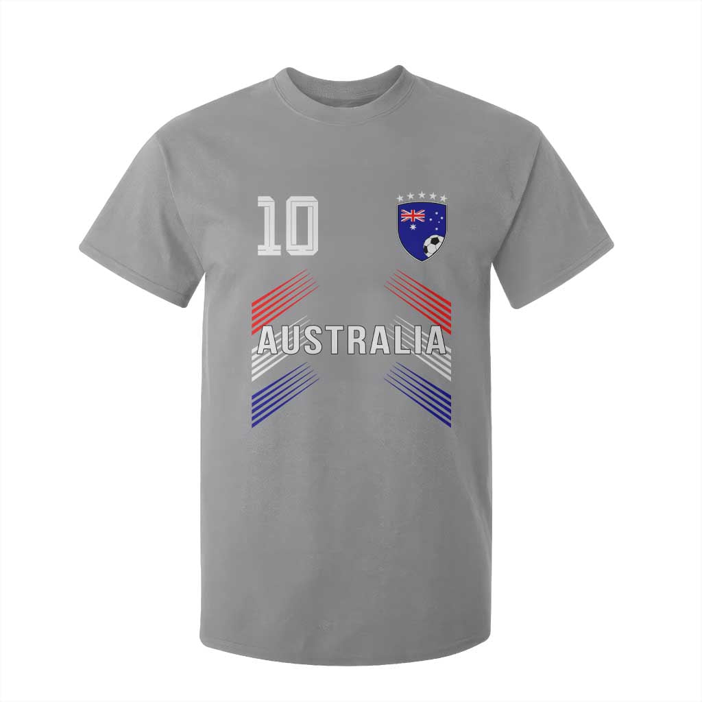 Australia Soccer Sports Graphic Number 10 Jersey Style T Shirt For Kid Proud Australian Football Fans Game Day Pride TS02 Sport Gray Print Your Wear