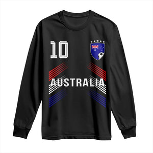 Australia Soccer Sports Graphic Number 10 Jersey Style Long Sleeve Shirt Proud Australian Football Fans Game Day Pride TS02 Black Print Your Wear