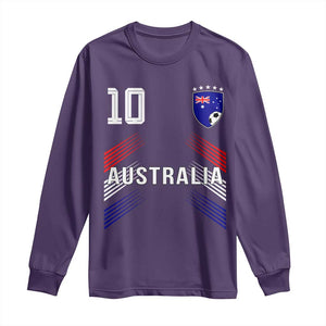 Australia Soccer Sports Graphic Number 10 Jersey Style Long Sleeve Shirt Proud Australian Football Fans Game Day Pride TS02 Purple Print Your Wear