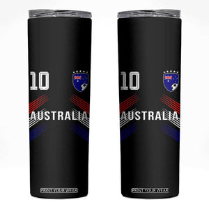 Australia Soccer Sports Graphic Number 10 Jersey Style Skinny Tumbler Proud Australian Football Fans Game Day Pride TS02 Black Print Your Wear