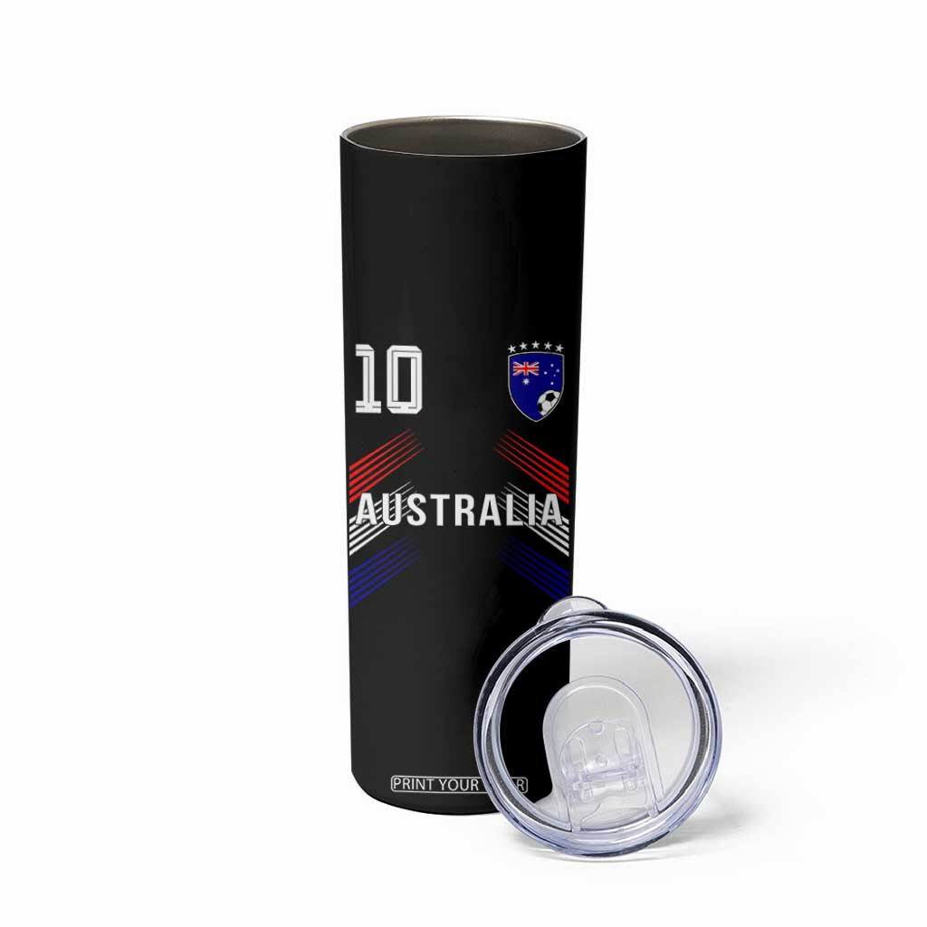Australia Soccer Sports Graphic Number 10 Jersey Style Skinny Tumbler Proud Australian Football Fans Game Day Pride TS02 Print Your Wear