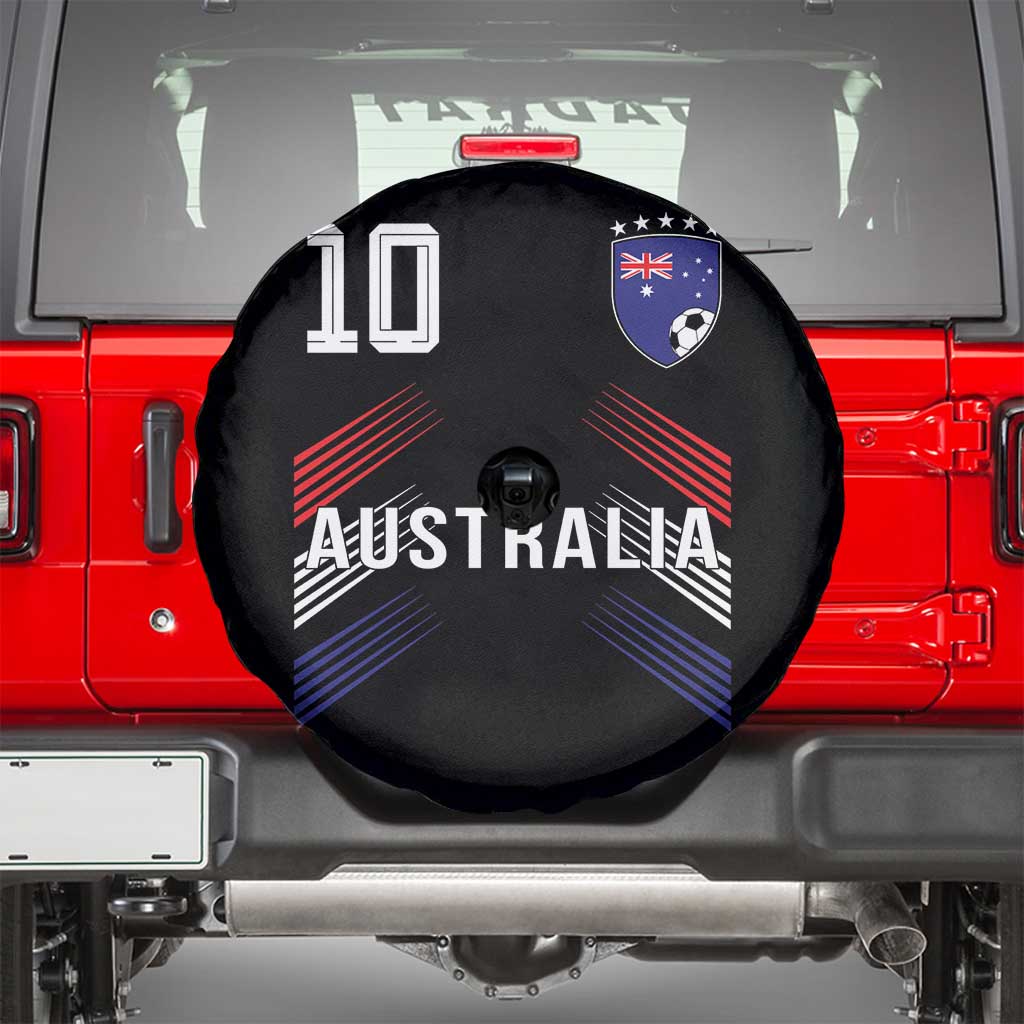 Australia Soccer Sports Graphic Number 10 Jersey Style Spare Tire Cover Proud Australian Football Fans Game Day Pride TS02 Black Print Your Wear