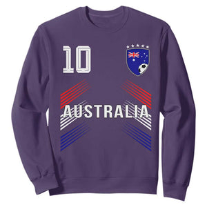 Australia Soccer Sports Graphic Number 10 Jersey Style Sweatshirt Proud Australian Football Fans Game Day Pride TS02 Purple Print Your Wear