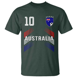 Australia Soccer Sports Graphic Number 10 Jersey Style T Shirt Proud Australian Football Fans Game Day Pride TS02 Dark Forest Green Print Your Wear