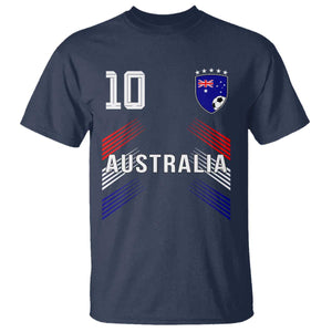 Australia Soccer Sports Graphic Number 10 Jersey Style T Shirt Proud Australian Football Fans Game Day Pride TS02 Navy Print Your Wear