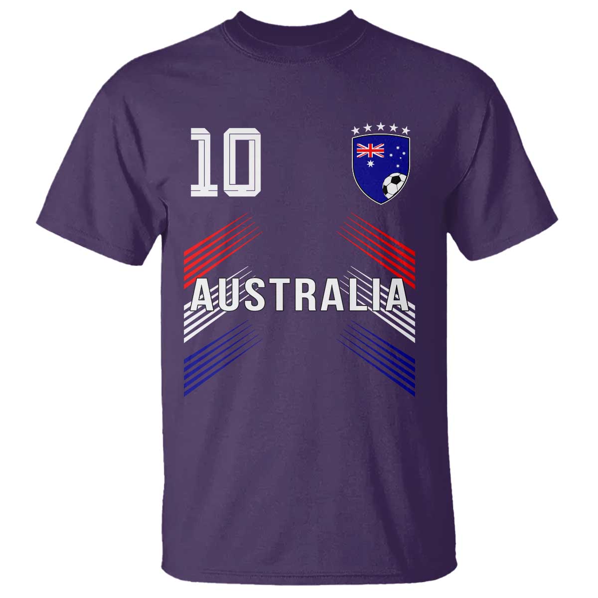 Australia Soccer Sports Graphic Number 10 Jersey Style T Shirt Proud Australian Football Fans Game Day Pride TS02 Purple Print Your Wear