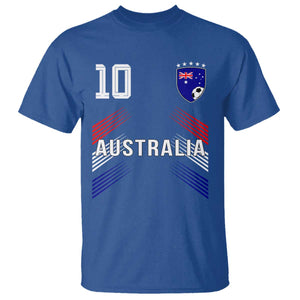 Australia Soccer Sports Graphic Number 10 Jersey Style T Shirt Proud Australian Football Fans Game Day Pride TS02 Royal Blue Print Your Wear