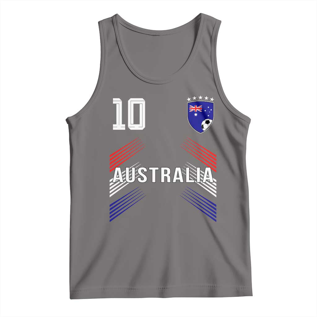 Australia Soccer Sports Graphic Number 10 Jersey Style Tank Top Proud Australian Football Fans Game Day Pride TS02 Deep Heather Print Your Wear