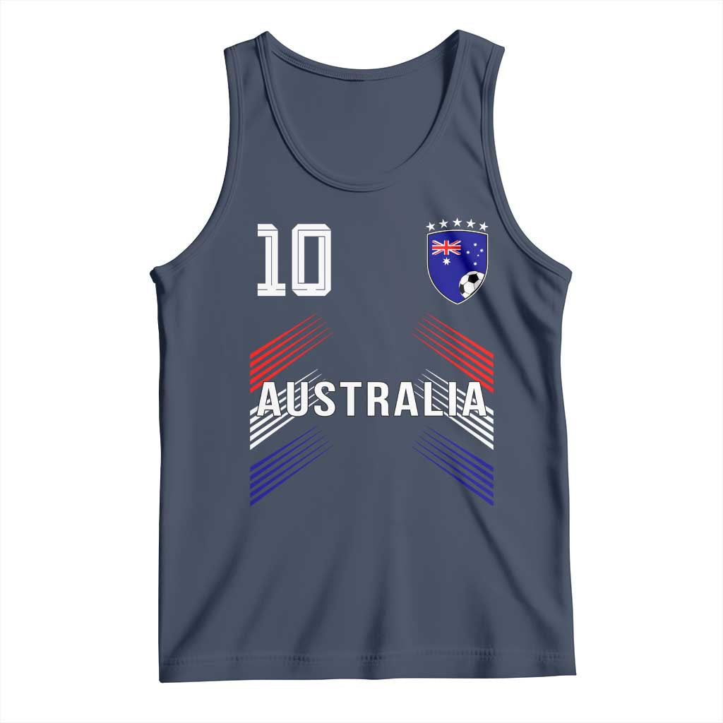 Australia Soccer Sports Graphic Number 10 Jersey Style Tank Top Proud Australian Football Fans Game Day Pride TS02 Navy Print Your Wear
