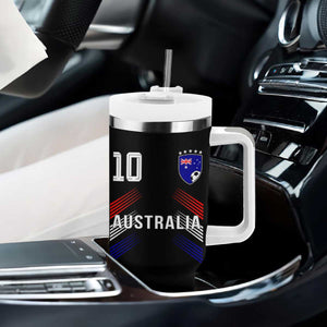 Australia Soccer Sports Graphic Number 10 Jersey Style Tumbler With Handle Proud Australian Football Fans Game Day Pride TS02 Print Your Wear