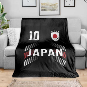 Japan Soccer Sports Graphic Number 10 Jersey Style Throw Blanket Proud Japanese Football Fans Game Day Pride TS02 Print Your Wear