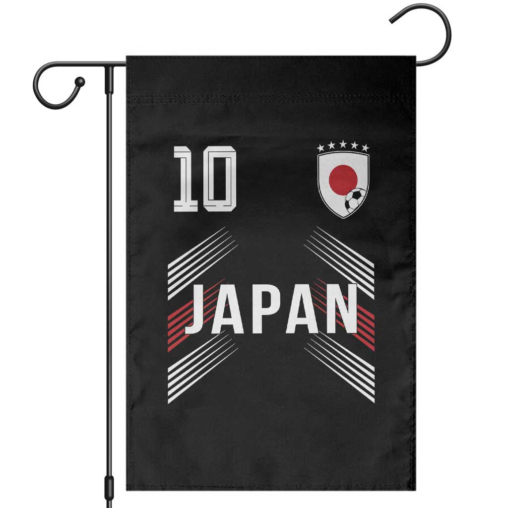 Japan Soccer Sports Graphic Number 10 Jersey Style Garden Flag Proud Japanese Football Fans Game Day Pride TS02 Black Print Your Wear