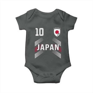 Japan Soccer Sports Graphic Number 10 Jersey Style Baby Onesie Proud Japanese Football Fans Game Day Pride TS02 Dark Heather Print Your Wear